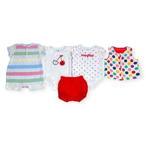 BABY GAP Baby Girl Clothes Lot 5 Pieces 3-6 Months Bodysuits Romper Shorts Vest